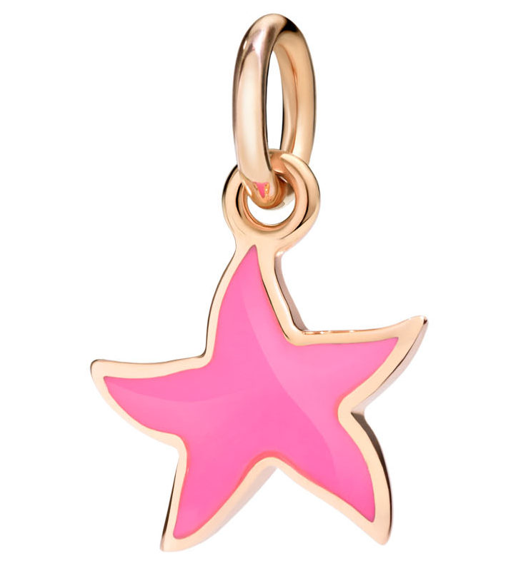 DODO, Colgante Estrella Oro rosa 9 quilates con Esmalte "Feliz de haberte encontrado"